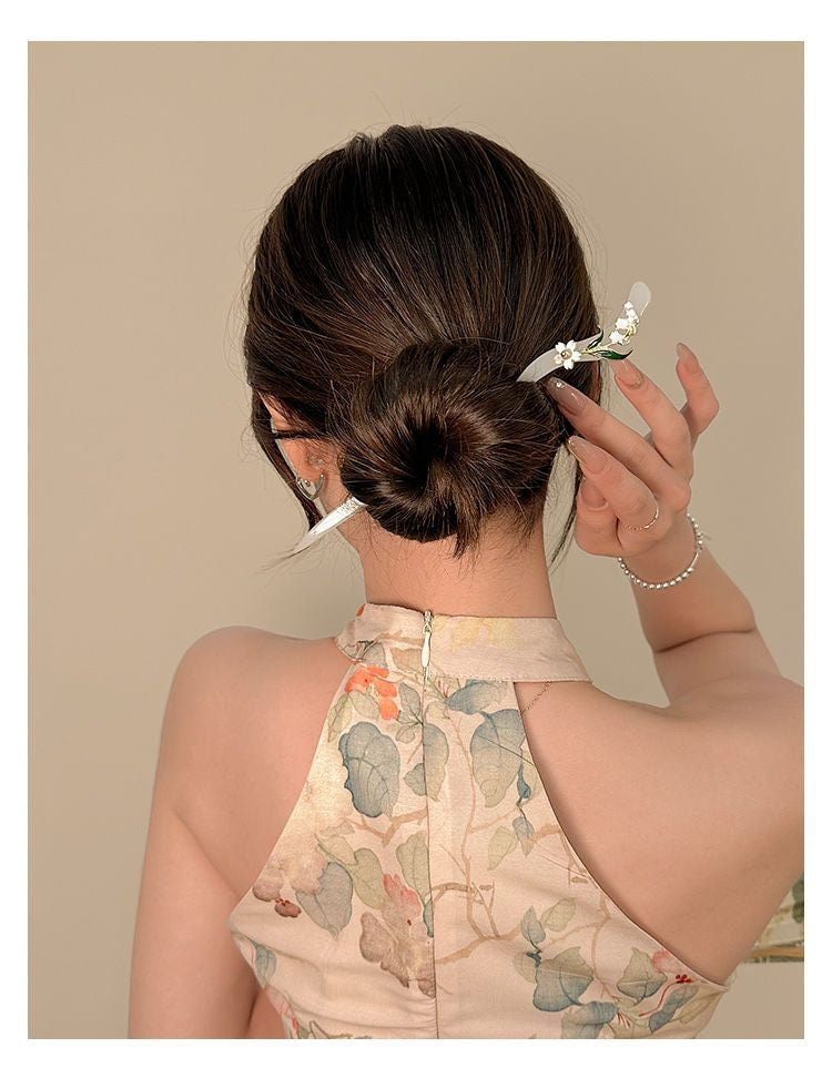 【配饰饰品】古风入江南玉簪子铃兰花发簪旗袍汉服饰品