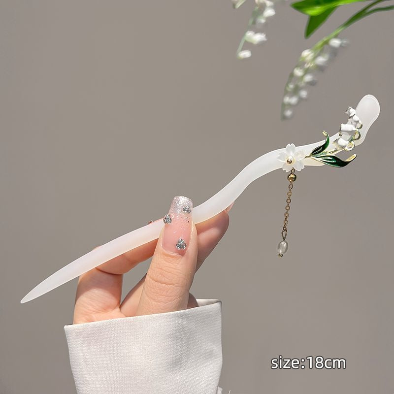 【配饰饰品】古风入江南玉簪子铃兰花发簪旗袍汉服饰品