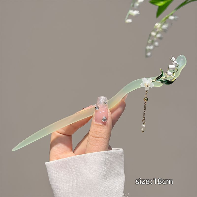 【配饰饰品】古风入江南玉簪子铃兰花发簪旗袍汉服饰品