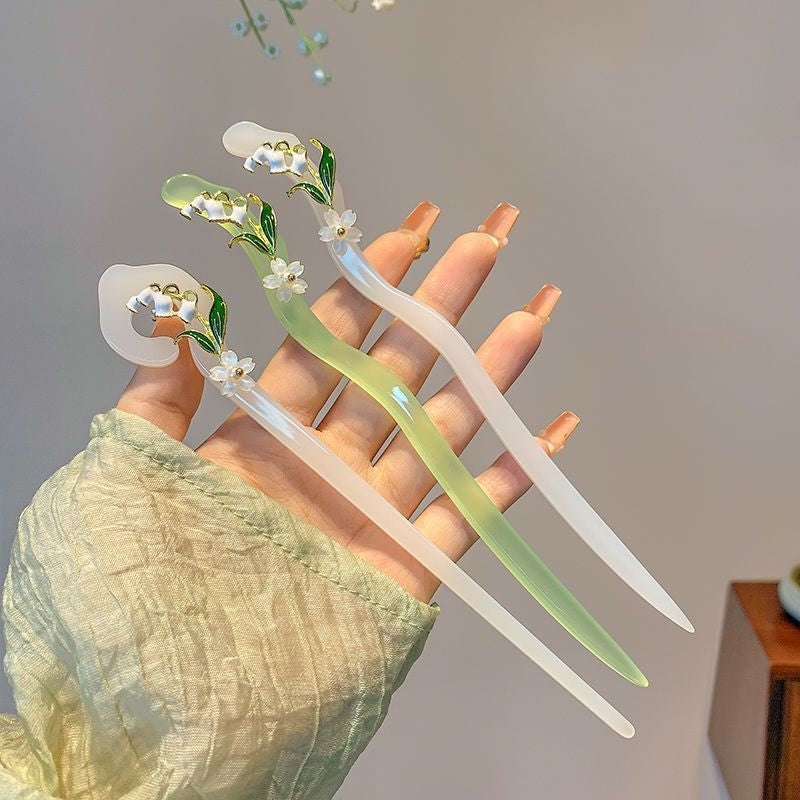 【配饰饰品】古风入江南玉簪子铃兰花发簪旗袍汉服饰品