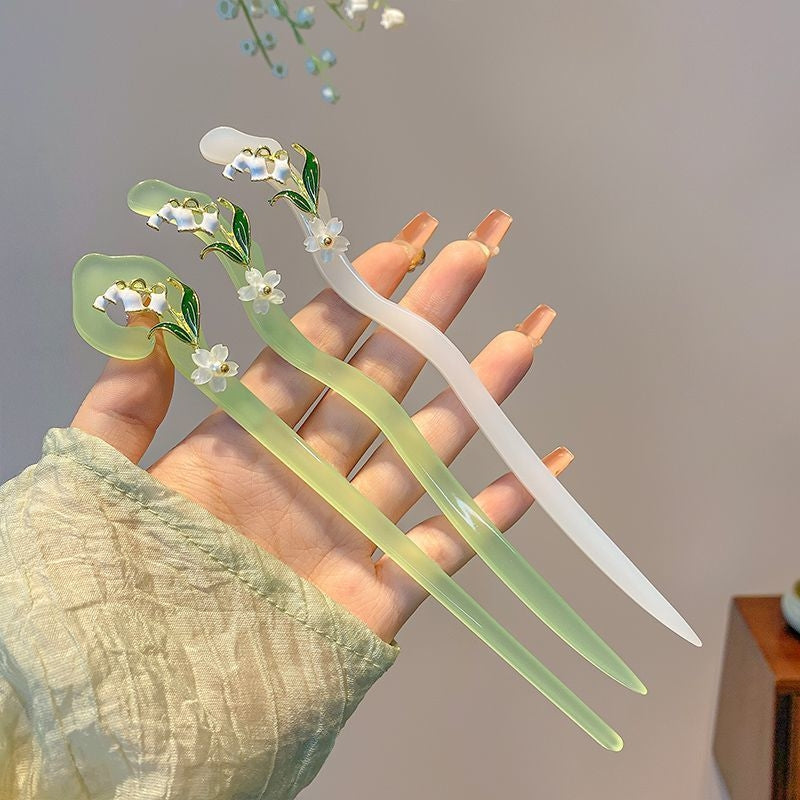 【配饰饰品】古风入江南玉簪子铃兰花发簪旗袍汉服饰品