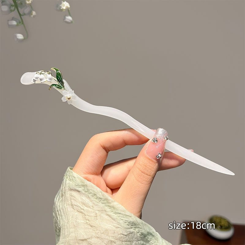 【配饰饰品】古风入江南玉簪子铃兰花发簪旗袍汉服饰品