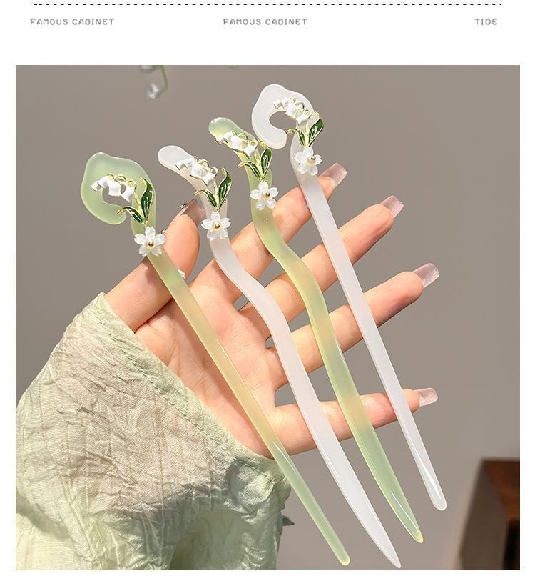 【配饰饰品】古风入江南玉簪子铃兰花发簪旗袍汉服饰品