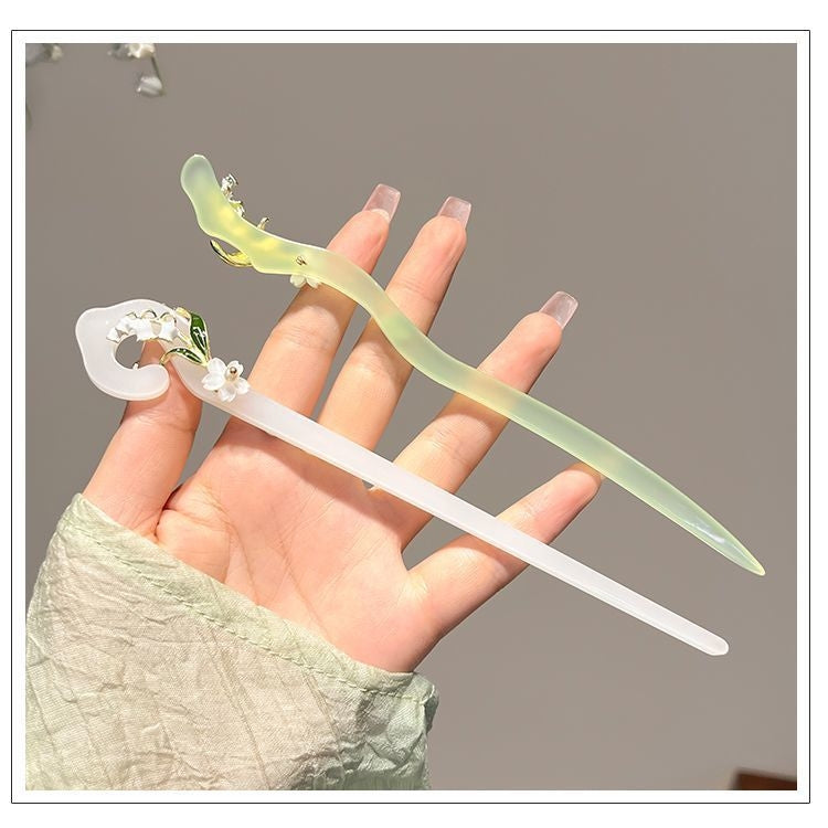 【配饰饰品】古风入江南玉簪子铃兰花发簪旗袍汉服饰品