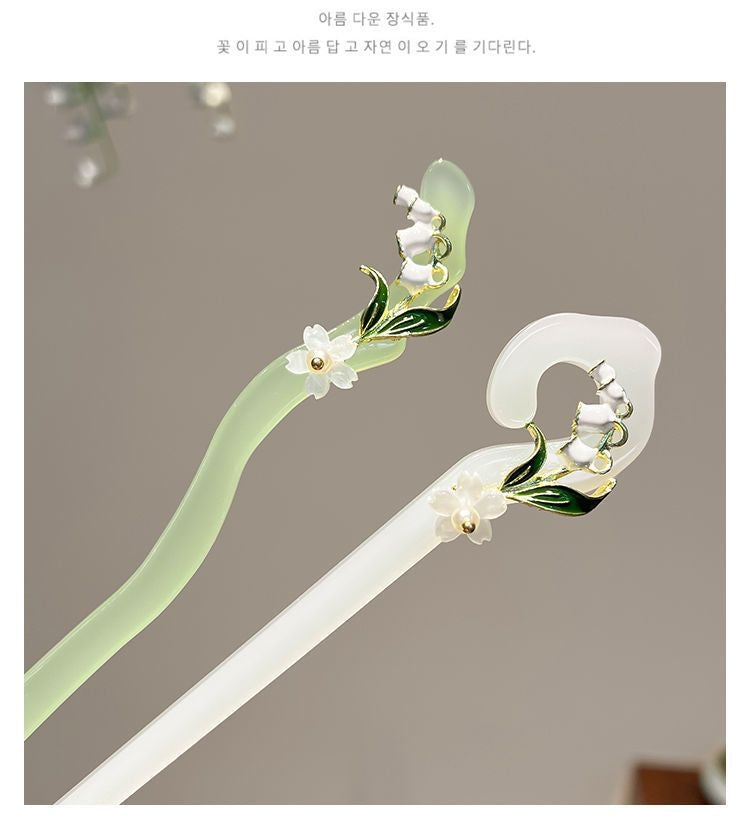 【配饰饰品】古风入江南玉簪子铃兰花发簪旗袍汉服饰品