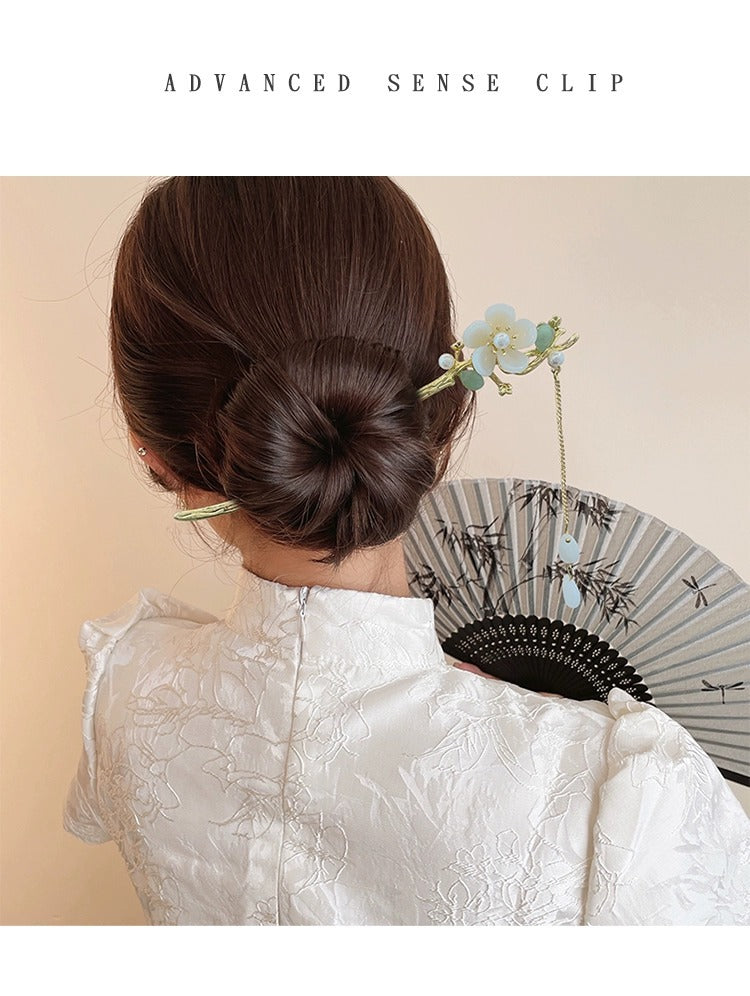 【配饰饰品】6只套新中式古风玉兰花流苏发簪气质国风发钗