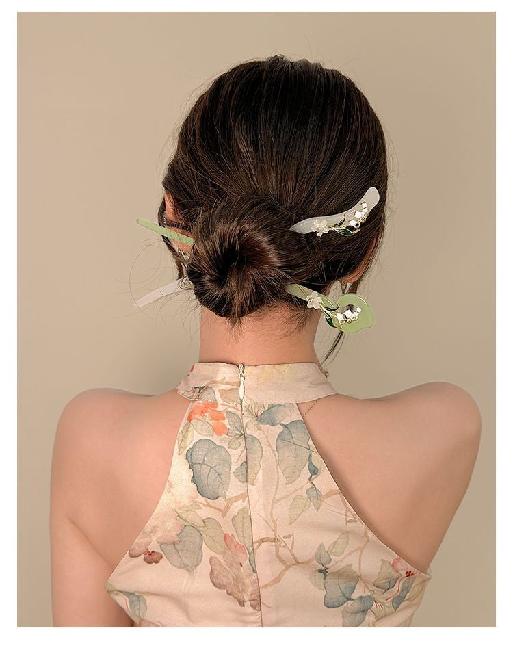 【配饰饰品】古风入江南玉簪子铃兰花发簪旗袍汉服饰品