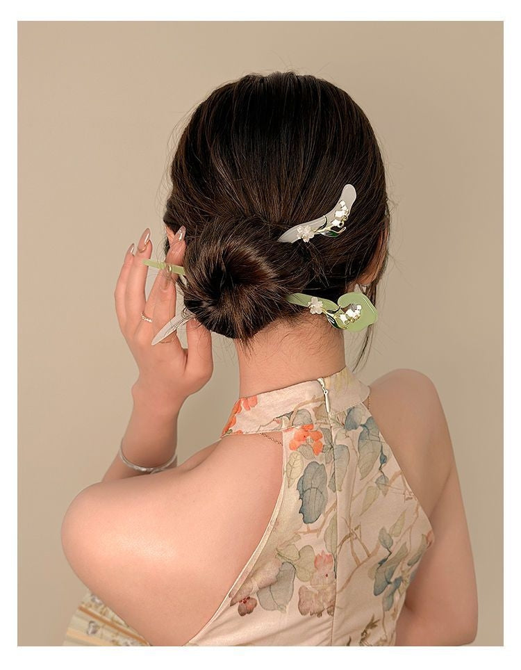 【配饰饰品】古风入江南玉簪子铃兰花发簪旗袍汉服饰品